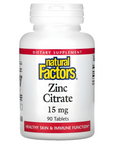 Zinc Citrate, 15 mg, 90 Tablets